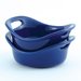 Rachael Ray Set of 2 Round Stoneware Bubble & Brown Individuals, Blue offers