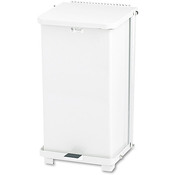 The Defenders 12 gal. Square Steel Step Can, White