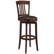 Hillsdale Canton Brown Swivel Counter Stool with Vinyl Seat